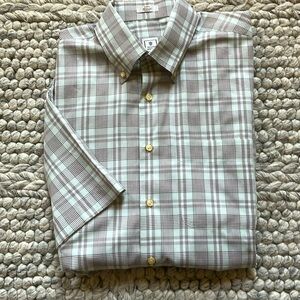Peter Millar light seafoa/brown  plaid shirt